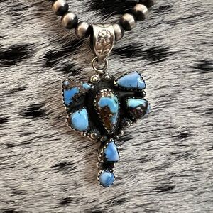 ❤️LG Golden Hills Turquoise Navajo Style Matte Sterling Dragonfly Pendant 1.87”L